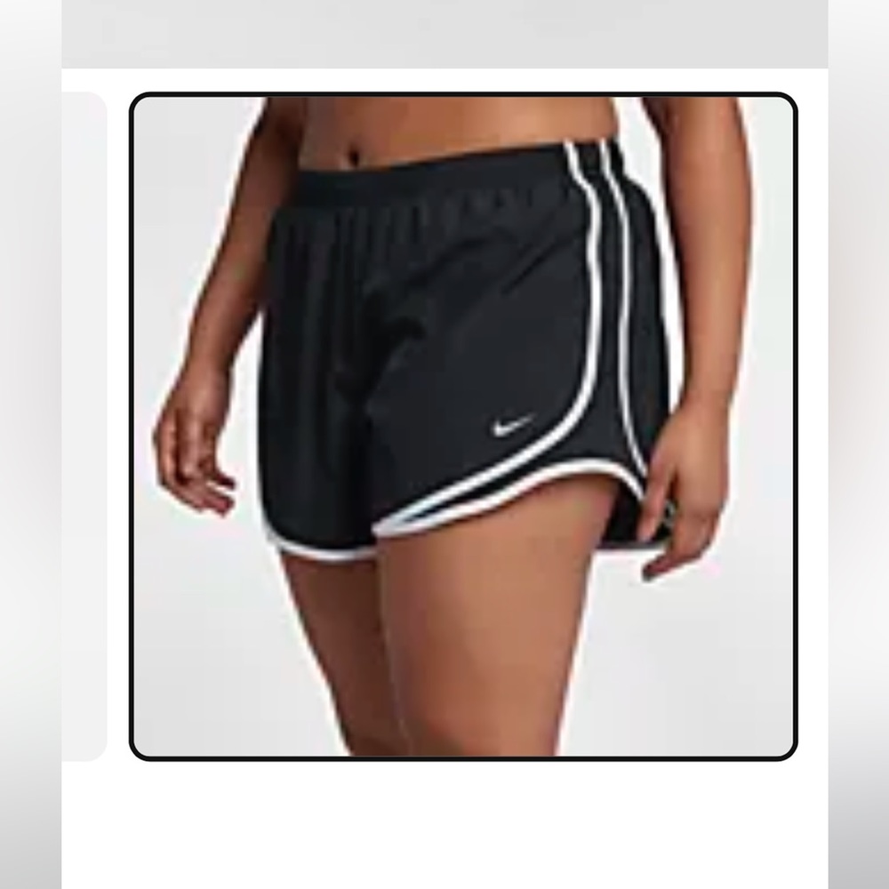 Nike tempo black shorts with white trim, M